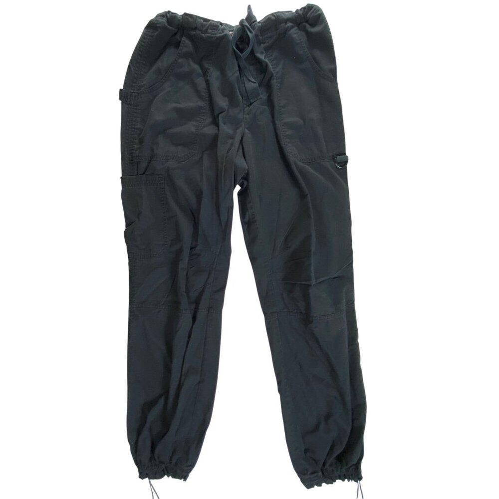 Black Cargo Pants Size‎ Large Y2K Baggy Athleisure Sporty Comfy Rave Streetwear